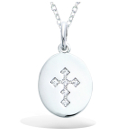 Les Tr&eacute;sors De Lily [R1664] &ndash; h&otilde;bevalge  Cross  ripats (roodiumiga kaetud) - 15x12mm valge