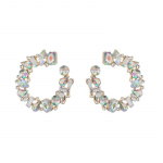 Naiste liialdatud temperamendiga kullatud v&auml;rvilised C-kujulised kristallk&otilde;rvar&otilde;ngad Lihtsad esmaklassilised k&otilde;rvar&otilde;ngad OneSize valge