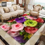 V&auml;rviline v&auml;rskete lilledega vaip magamistoa suure esiku vaiba jaoks romantilise lillelise 3D elutoa p&otilde;randavaibaga T&uuml;drukutoa vaiba sisekujundus 160x200cm 1pcs