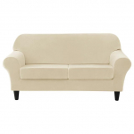 Pehme sametist Euroopa diivani kate koos istmepadja katetega elutuppa kodu Spandex Stretch tugitooli diivani m&ouml;&ouml;bli kaitse 1 seater (80-120cm) beež