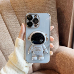 3D Astronaut kokkupandav statiivi hoidja telefoni&uuml;mbris iPhone'i 13 12 11 Pro Max Xs Max Xr 7 Plus 14 objektiivi kaitsega pehme katte kate For iPhone SE 2020