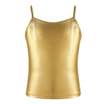 Laste t&uuml;drukute l&auml;ikivad metallist Camisole Tank Top balletitantsu lavaetenduse T-s&auml;rgid 7-8 Years kuld