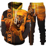 Uus Animal 3D Tiger Printed kapuuts + p&uuml;kste &uuml;likond lahe meeste/naiste 2 tk spordir&otilde;ivaste dressikomplekt s&uuml;gis- ja talve meeste riided S