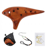 12 auguga Alto ToneC keraamiline ocarina lastele / t&auml;iskasvanutele / algajatele lauluraamatuga kaela n&ouml;&ouml;ri kandekott, hea muusikainstrument