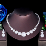 CMM ehted &otilde;rna valge kulla v&auml;rvi &uuml;mmarguse kuupmeetri tsirkooniumoksiidist pulma pidulik kost&uuml;&uuml;m kaelakee k&otilde;rvar&otilde;ngad pruudi ehete komplektid kuld