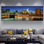 &Ouml;ine vaade Brooklyni sillale New York City Maastik L&otilde;uendimaal Plakatid ja v&auml;ljatr&uuml;kid Seinakunst Pildid Ruumi Kodukaunistus Ilma raamita 20*40cm