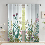 Lillekardinad Mustvalged Lehtkardinad Magamistoa Lilletaimed Maitsetaimed Loodus Klassikalised Luksuskardinad Elutoa 2 Panel W53.5 X H114cm X 2