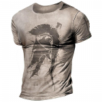 Meeste vintage T-s&auml;rgid 3D Vinking Prinditud Street Retro Sparta l&uuml;hikeste varrukatega hip-hop topid Oversize T-s&auml;rk Meeste lahtised riided 6XL