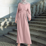 Naiste kleit T&uuml;rgi riidest Islam Musliin Solid, pehme lahtine r&uuml;&uuml; Canonicals &Uuml;hes t&uuml;kis pikk kleit pikkade varrukatega elegantsed kleidid, &uuml;lisuured S