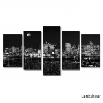 5-osalised l&otilde;uendimaalid Seinakunst Mustvalge linnavaate maalid Seinapildid Kodukaunistuse maalid 20x35cm*2 20x45cm*2 20x55cm*1