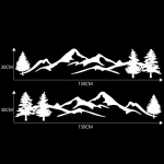 2 TK autokleebised Tree Mountain Car Decor PET metsa kleebis 150 * 30 cm Auto kleebis maasturile RV Offroad valge