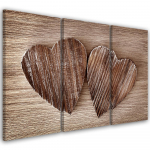Kolmeosalise pildiga l&otilde;uendiprint Heart Wood Brown Retro 60x40 pruun