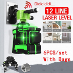3D laseri tase 12 rida Roheline tuli Automaatne nivelleerimine 360 ​​P&ouml;&ouml;rlev vertikaalne horisontaalne ristjoone tase Lainepikkus 532 nm