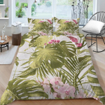 Pere voodipesu &Uuml;he kaheinimesevoodi t&auml;issuuruses Plant Printing seeria voodipesu lehtede mustriga padjap&uuml;&uuml;r ja tekikate pestav kodukaunistus UK Single 135x200cm