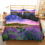 3D digitaalprintimise voodipesukomplekt Magamistoa Lavendel Pastoraalne Scenery Tekikate Padjap&uuml;&uuml;r Voodipesu &Uuml;he kaheinimesevoodi t&auml;issuuruses 2/3 t&uuml;kki Mikrokiud AU Super King 240x270cm