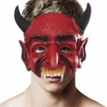 Horror Red Blood Devil Mask Meeste Cosplay Maskeraadi karnevalipeo Rekvisiidid Halloween aero