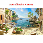 3D fototapeet Euroopa retro v&auml;ikelinna maastik Suur seinamaal Kohvik Restoran Baar Seinamaal Pilt Seinale 3D Dekoor 300cm (W) x 200cm (H)