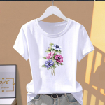 (Aasia suurus) Moodprint Graphic Tee Butterfly Lovely Style Trend 90s Naiste vabaaja T-riietus Vabaaja naiste suvetop l&uuml;hikeste varrukatega T-s&auml;rk S