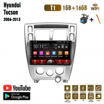 10-tolline Androidi autostereo raadio Hyundai Tucsoni 2006-2013 auto multimeediumipleierile DVD k&otilde;larid peakomplekti heli WIFI 1+16 GB