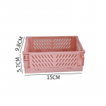 Kokkupandav kast, plastist kokkupandav hoiukast, korv, kosmeetikakonteiner, lauaarvuti hoidik koduseks kasutamiseks koolilaua hoiukast roosa