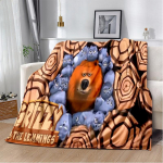 3D Grizzy ja Lemmingsi multikate tekk, pehme tekk koju Magamistoa voodi diivan Pikniku reisikontori kattetekk lastele 100cm x 150cm