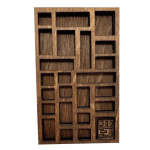 Miniatuurne nipsasjakeste riiul puidust vinatge mitme sahtliga sile m&auml;ngumaja m&auml;nguasi ilma Thonry servaga eebenmust