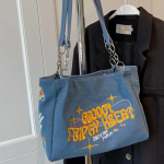 Naiste kott Suure mahutavusega naistekott Kvaliteetsest riidest naiste &otilde;lakott Vabaaja disaineriga uus trend k&auml;ekott Moodne kandekott sinine