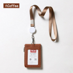 T&otilde;mblukuga ID-hoidik T&ouml;&ouml;m&auml;rk Kaardikate Mitu kaardipesa Pangakrediitkaart Buss Metrookaartide &uuml;mbrised Sisset&otilde;mmatavad pandlaga kaelapael kaardikott pruun