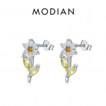 Modian 925 Sterling H&otilde;bedane Lihtne Lille Opaal Elegantsed Kristallk&otilde;rvar&otilde;ngad Naistele Trendikas s&auml;ravad k&otilde;rvaklapid peened ehted Kingitus h&otilde;be