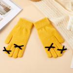 Viie s&otilde;rmega &uuml;hev&auml;rvilised soojad silmkoelised kindad naistele v&ouml;&ouml;ris&otilde;lmidega k&uuml;lmakindlad kindad One size punane