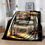 Rich Dollar Euro Pound Money 3D Multifilmi tekk, Pehme tekk koju Magamistoa voodi Diivani Pikniku Kontori reisikaane Kingitus lapsele 125x150cm 50x60inch
