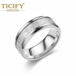 Personal Trend Titaanist terasest Udu Rodge Ring Ring Naiste Ring Ring 6 valge