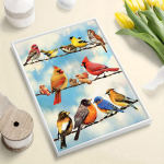 Isetehtud teemantmaal Linnud k&otilde;igis v&auml;rvides ristpistes komplekt mosaiikkunst teemantmaal t&auml;isring/ruudukujuline teemant kodu kaunistus Round 20x30cm