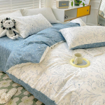 Puuvillane neljaosaline v&auml;ike lilleline sisestiilis puhas puuvillane tekk voodilina kolmeosaline liibuv voodikomplekt 1.2m bed sheet 3pcs