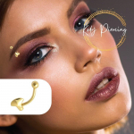 KODY PIERCING 18k kullatud kirvega kulmuaugustamine palliga &ndash; kvaliteetne augustamine
