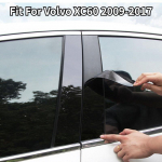 6 tk l&auml;ikivmust autokleebised Volvo XC60 2009 2010 2011 2012-2017 akna trimmikatte BC veeru riba samba postidele