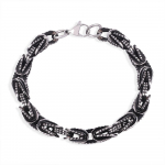 Hip-hop punk trendikas meeste kett, titaanist terasest keti liitmiskujundus, kihiline meeste k&auml;ev&otilde;ru 20cm