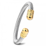 Uus titaanist terasest trendikas isikup&auml;rastatud keeratava terastraadi avanemisega reguleeritav kullast ja h&otilde;bedast k&auml;ev&otilde;ru kuld