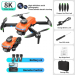 Uus S118 harjadeta minidroon HD ESC kolme kaamera mootoriga optilise vooluga h&otilde;ljuv takistusi v&auml;ltiv tuulekindel neljakopteri m&auml;nguasi 3 battery oranž