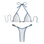 2 tk/komplekt Moodsad ujumisriided Slim Fit hingav &otilde;&otilde;nsa ketiga, naiste bikiinid S valge