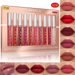 Matte Liquid Nude huulepulgakomplekt Kauakestev, Mittenakkuv Cup Huulel&auml;ike &uuml;likond High Pigments Not Fade Huuleglasuuri komplekt 10pcs