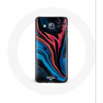 &Uuml;mbris Samsung Galaxy j3 2016 abstraktse tekstuuriga sinine must punane