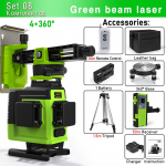 Clubiona IE16 v&otilde;imsad laserrohelised jooned, automaatne vertikaalne ja horisontaalne p&otilde;rand ja lagi Kaugjuhtimispult Laser Level koos liitiumioonakuga
