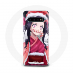 &Uuml;mbris Samsung Galaxy S10 Plus Anime Demon Slayer Kamado Nezuko 2023. aasta j&otilde;ulup&uuml;hale