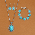 Boheemlaslik vintage stiilis t&uuml;rkiissinine kaelakee teemant &uuml;mmargune kaelakee k&auml;ev&otilde;ru k&otilde;rvar&otilde;ngaste komplekt ehete komplekt