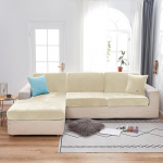 Elastne sametdiivani istmepadja katted pl&uuml;&uuml;sist tooli kate nurgadiivani kate m&ouml;&ouml;bel istme diivani kate elutuppa Normal Size S-1pc beež