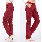 Cargo Pants Unisex vabaaja m&auml;gironimisp&uuml;ksid 36 tumepunast v&auml;rvi