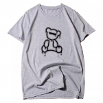 4XL-12XL Pluss Size Relaxed Fit Meeste T-s&auml;rk hingav puuvillane O-kaelusega l&uuml;hikeste varrukatega pluss suuruste valik 4XL hall