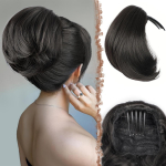 NICESY Hair Bun Juukseseade T&auml;ielikult l&uuml;hike hobusesaba-kuni Juuksed Chignon Kamm-klambriga Bun Updo Pingutuspael S&uuml;nteetilised Juukset&uuml;kid Pikendus 20cm