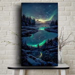 DIY Teemantmaal Aurora Scenery Ristpistekomplekt Mosaiikkunst Teemantmaal T&auml;isringi/ruudukujuline teemantmaaling Kodukaunistus Round 40x70cm